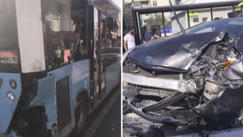 Bakıda avtobus sürücüsü qəza törədib, digər sürücünü isə yolun ortasında döyüb