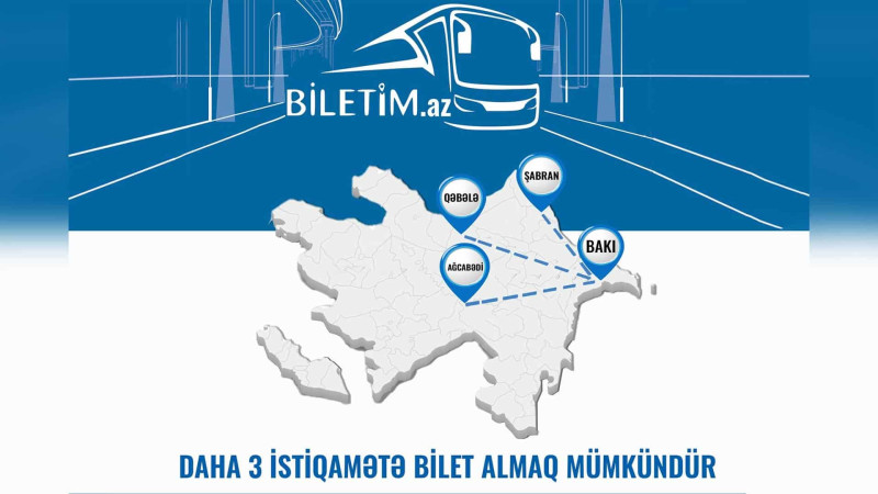 Bölgələrə gedən sərnişinlər daha 3 istiqamət üzrə biletləri onlayn ala biləcəklər