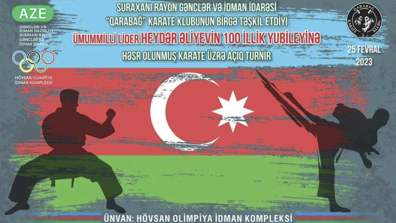 Suraxanıda ümummilli lider Heydər Əliyevin 100 illik yubileyinə həsr olunmuş karate turniri olacaq
