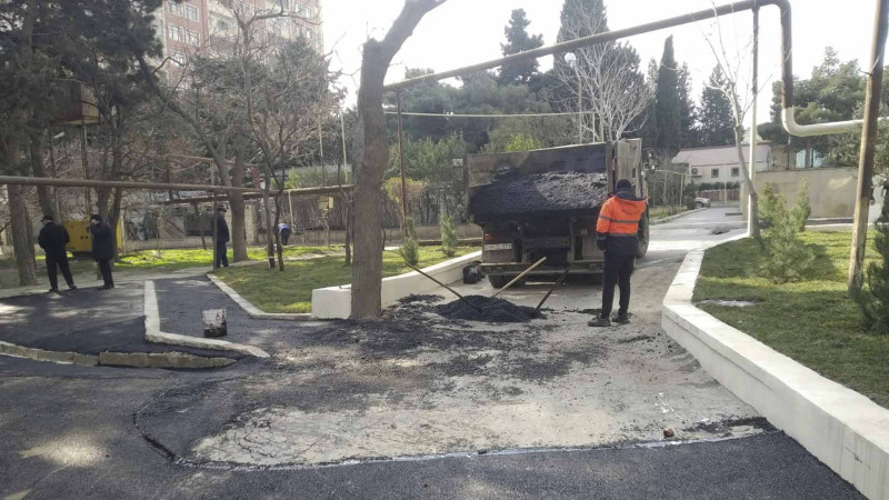 Nəsimi rayonunda məhəllədaxili yollar asfaltlanıb