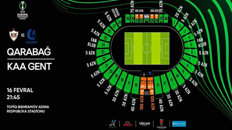 “Qarabağ” – “Gent” oyununa biletlər artıq satışdadır