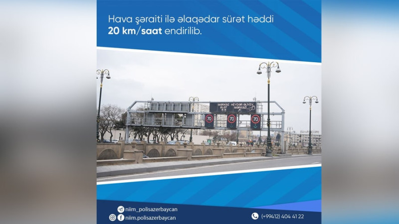 Bakının magistral yollarında sürət həddində dəyişiklik olub