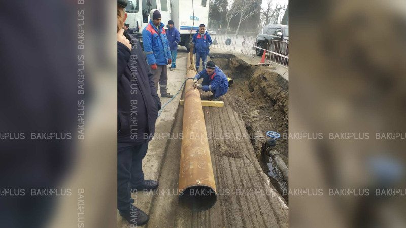 Qız qalasının yaxınlığında su kəmərində sızma: ərazidə gün ərzində su olmayacaq