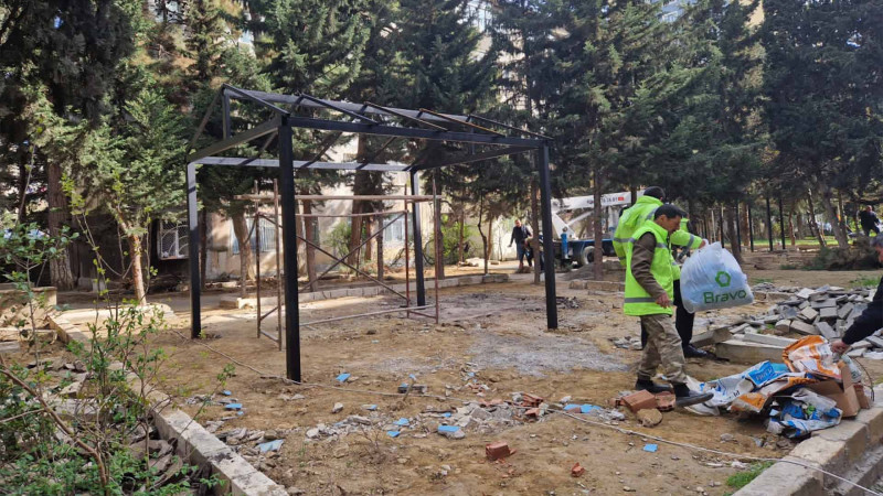 Nəsimi rayonunun daha bir ünvanında təmir işləri aparılır