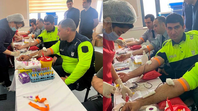 Yol polisi talassemiyadan əziyyət çəkən uşaqlar üçün donor aksiyası keçirib