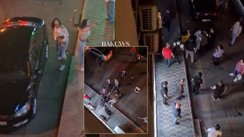 Bakıda gecə saatlarında polisə hücum olunub - VİDEO