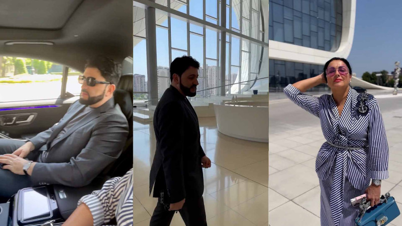 Yusif Eyvazov həyat yoldaşı ilə Bakıya gəlib