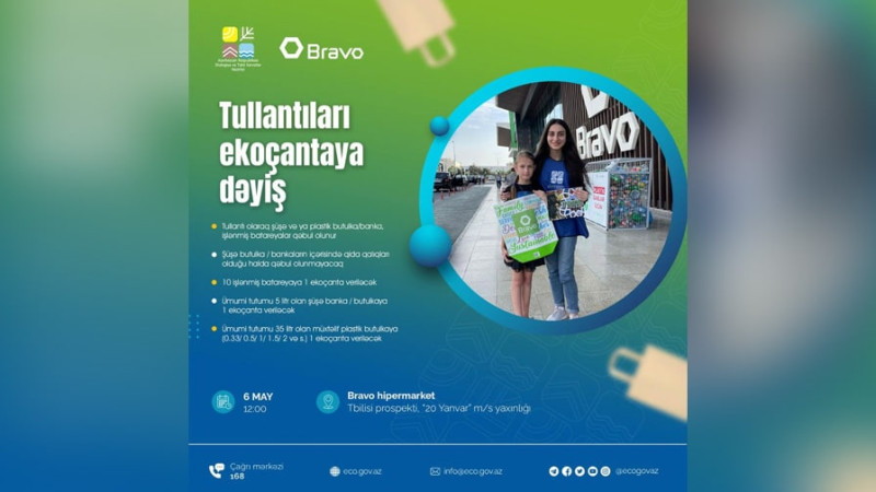 “Tullantıları ekoçantaya dəyiş” aksiyası davam edir