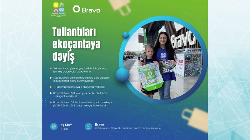 Xətai rayonunda “Tullantıları ekoçantaya dəyiş” aksiyası keçiriləcək