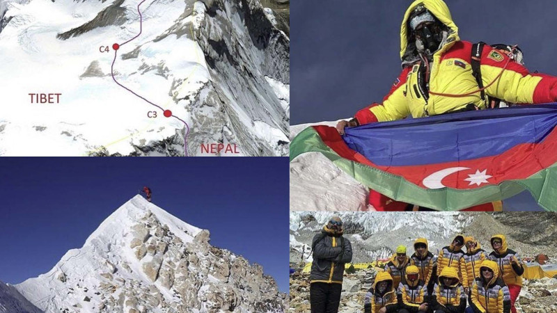 Azərbaycanlı alpinist İsrafil Aşurlı səkkiz minlik Makalu zirvəsində bayrağımızı dalğalandırıb