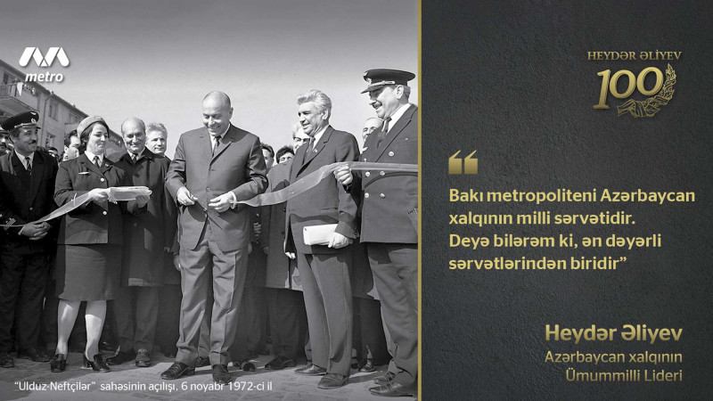 Bakı metrosunda Heydər Əliyevin kəlamları səsləndirilir