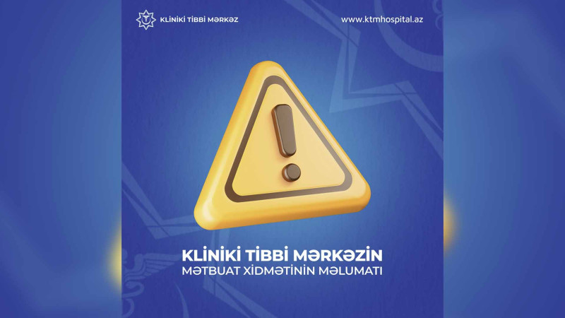 Kliniki Tibbi Mərkəzə 1 ay ərzində 625 nəfər zəhərlənmə ilə bağlı müraciət edib