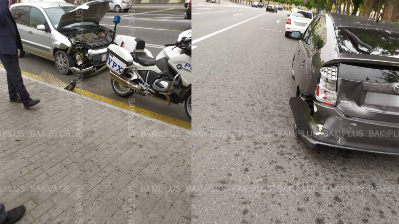 Bayıl qəsəbəsində 2 avtomobil toqquşub