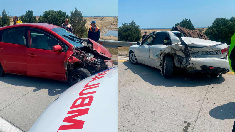 Aeroport yolunda qəza baş verib: 3 nəfər xəsarət alıb