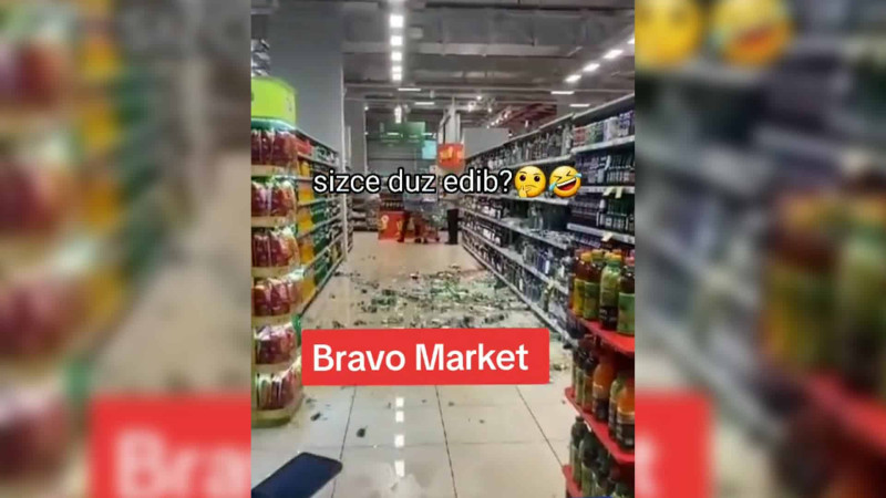 “Bravo”da spirtli içki şüşələrini sındıran şəxs saxlanılıb: YENİLƏNİB