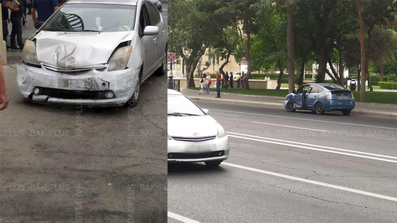 Əl oyunları sarayının yaxınlığında iki “Prius” toqquşub