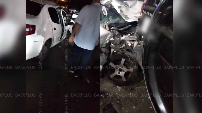 Yasamalda “Samand” “Pajero”ya çarpılıb