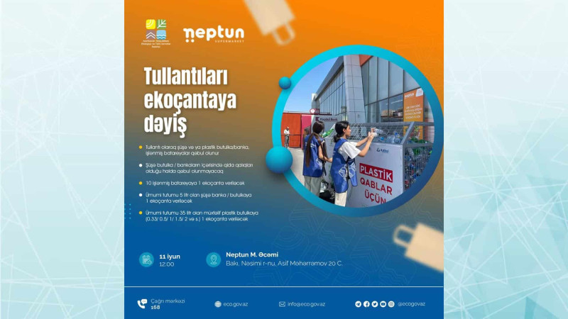 Nəsimi rayonunda “Tullantıları ekoçantaya dəyiş” aksiyası keçiriləcək