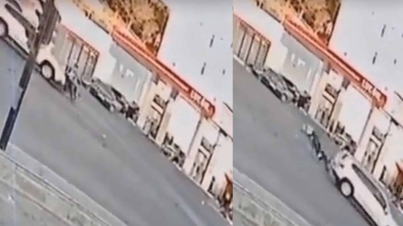 Yeni Günəşli qəsəbəsində motosiklet və avtomobil toqquşub - VİDEO
