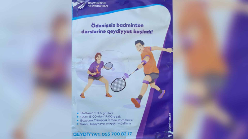 Badminton Federasiyası ödənişsiz məşqlərə start verir