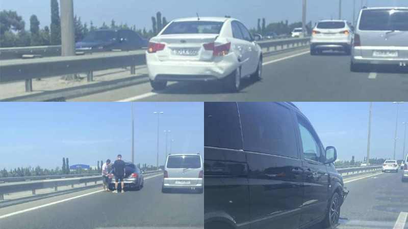 Aeroport yolunda 3 avtomobil toqquşub