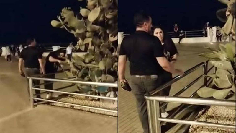Bakı bulvarında qadın kaktusa zərər vurub