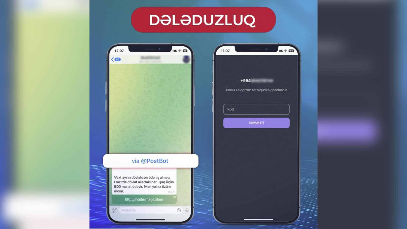 Rəqəmsal İnkişaf və Nəqliyyat Nazirliyi əhaliyə müraciət edib: Telegram-da fırıldaqçılar peyda olublar