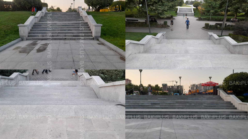 Yasamal parkının pandussuz pilləkənləri şikayətlərə səbəb olur