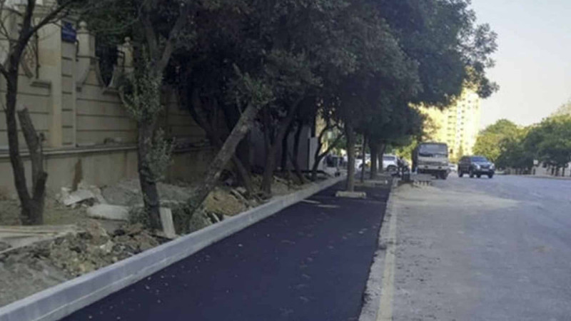 Yasamal: Əbdürrəhim bəy Haqverdiyev küçəsində yeni parklanma zonası salınır