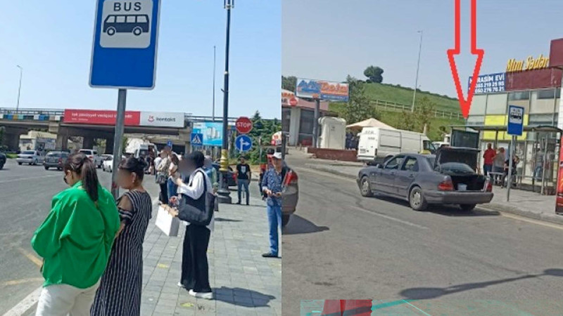 Biləcəri dairəsində avtobusu gözləyən sərnişinlər yayda günəşin , qışda yağışın altında qalmağa məcburdurlar