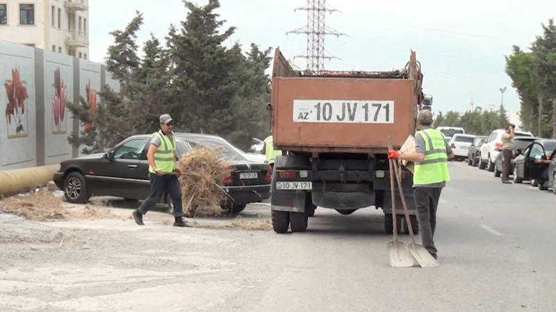 Paytaxtda yanğına səbəb ola bilən quru ot və tullantılar təmizlənib