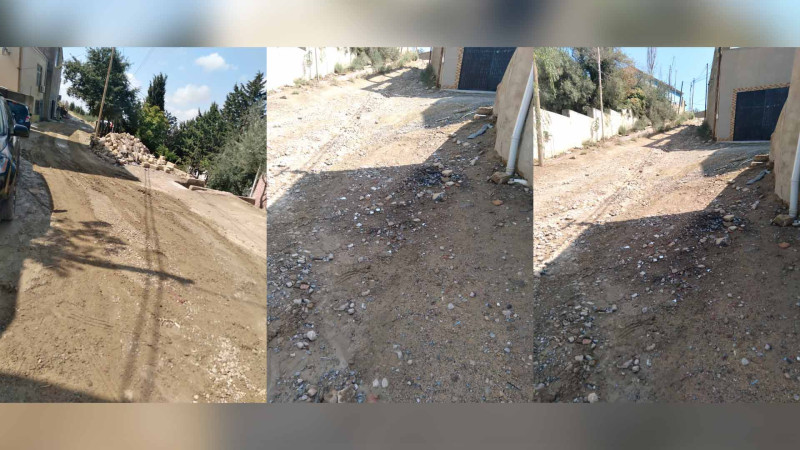 Səbaildə asfaltsız yol sakinlərə çətinlik yaradır