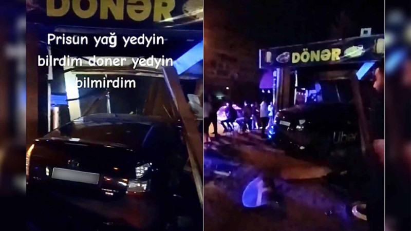 Nizami rayonunda “Prius” dönərxanaya girib