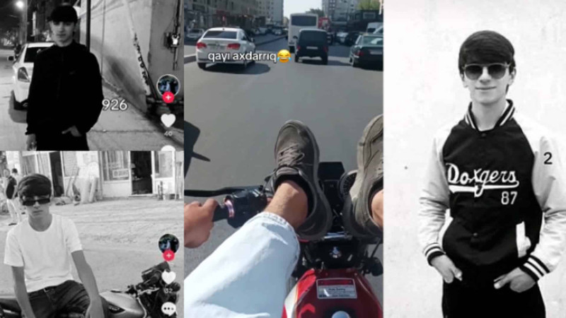 Yeniyetmə motosikletçi özünü və başqalarını təhlükəyə atıb - VİDEO