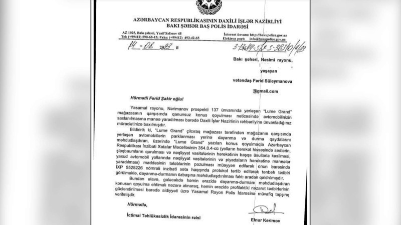Bakı sakini mağazanın zəbt etdiyi səkinin boşaldılmasına nail olub