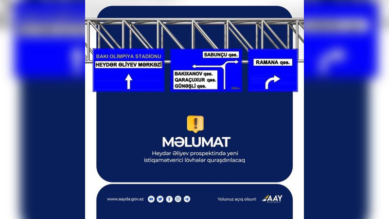 Heydər Əliyev prospektində nəqliyyatın hərəkəti qismən məhdudlaşdırılacaq