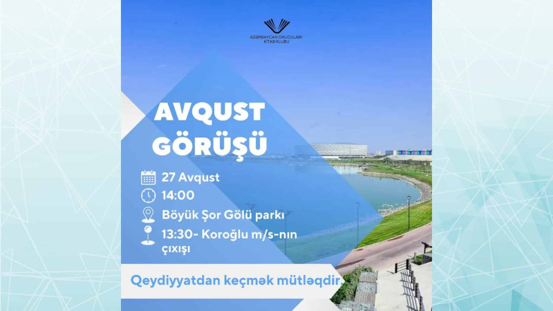 Böyük Şor Gölü parkında kitabsevərlər arasında görüş keçiriləcək