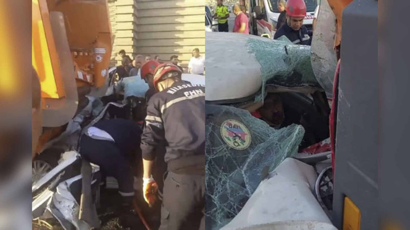 Bakıda avtomobil yük maşınının arxasına çarpılıb