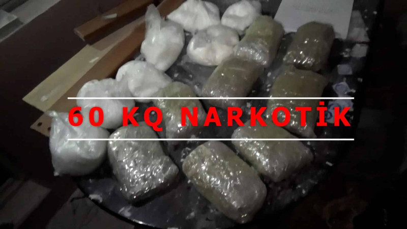Ölkəyə 60 kiloqram narkotik gətirən 3 nəfər saxlanılıb