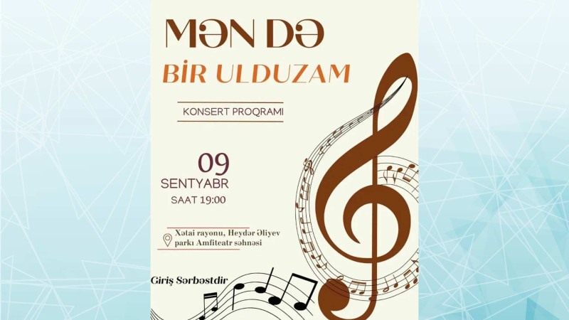 Xətaidə yerləşən amfiteatrda konsert baş tutacaq