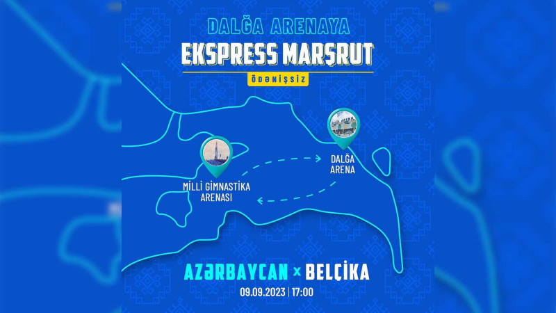 Azərbaycan - Belçika oyunu üçün ödənişsiz nəqliyyat təşkil olunacaq