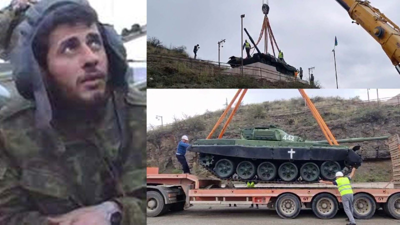 Milli Qəhrəmanının məhv etdiyi tank Şuşanın girişindən götürülüb