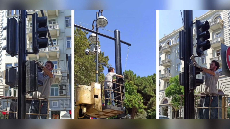 Bir neçə küçəyə yeni tip işıqforlar quraşdırılıb