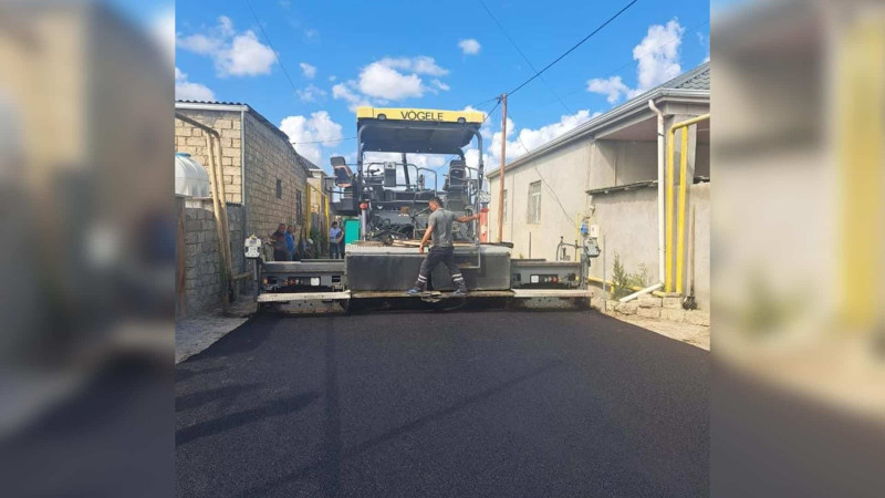 Hövsan qəsəbəsində asfalt örtüyü yenilənir