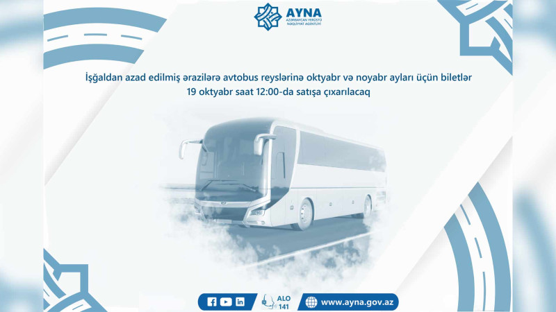 Bakıdan Qarabağa avtobus reyslərinə biletlər satışa çıxarılır
