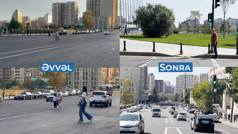 Bakı Konqres Mərkəzinin yaxınlığında piyada keçidi çəkilib