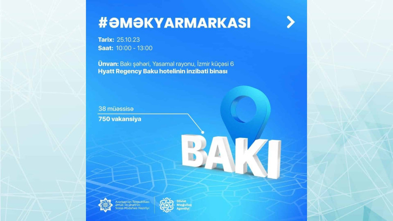 Bakıda növbəti əmək yarmarkası keçiriləcək