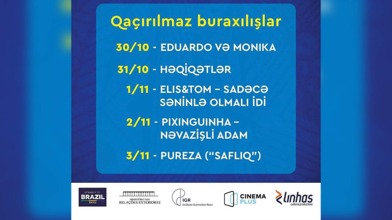 Bakıda Braziliya film festivalı baş tutacaq