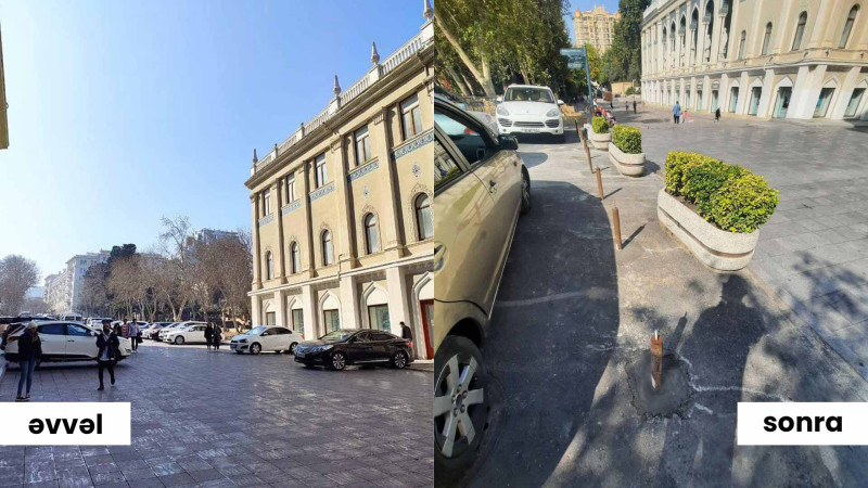 İllərlə parkinq olan ərazi piyadaların istifadəsinə verilib