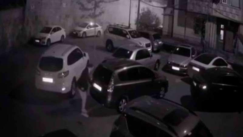 Bakıda avtomobilin dövlət nömrə nişanı oğurlanıb – VİDEO